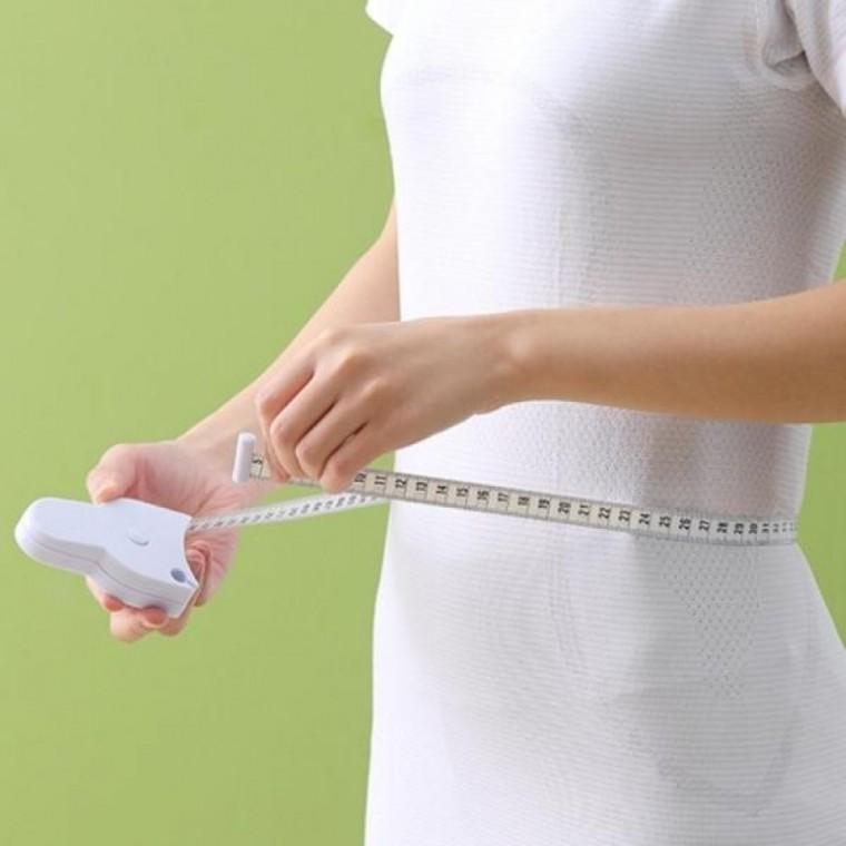 원터치 휴대용 옷 허리 뱃살 피팅 미니 줄자 양면눈금