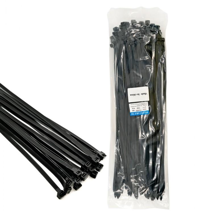 Kimspp 케이블타이 블랙 10x450mm 약100개 전선 배선정리 케이블밴드 타이밴드