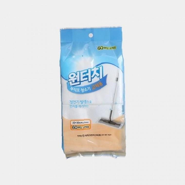 정전기 부직포 생활맞춤 바닥청소포 쿠션패드 60매 밀대걸레용