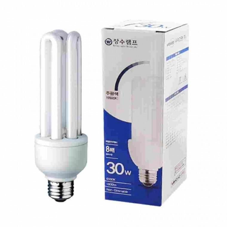 EL 형광램프 30W 주광색 전구소켓 LED형광등 전구조명 LED전구 삼파장30W