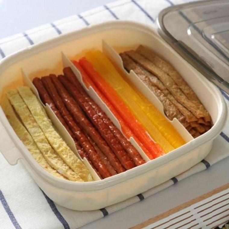 날짜표시 김밥재료 모던라인 칸칸 보관용기 도시락 김발 증정