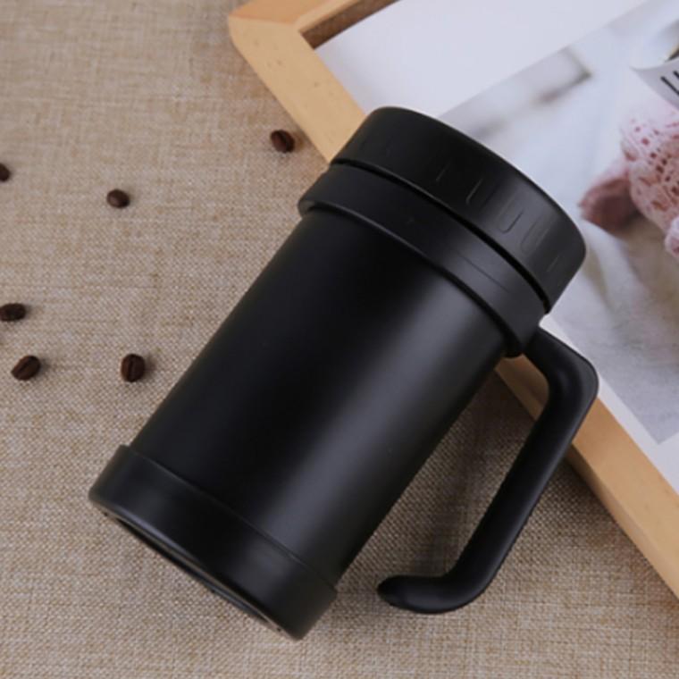 노블티 스텐 보온컵 500ml 블랙 커피컵 캠핑컵