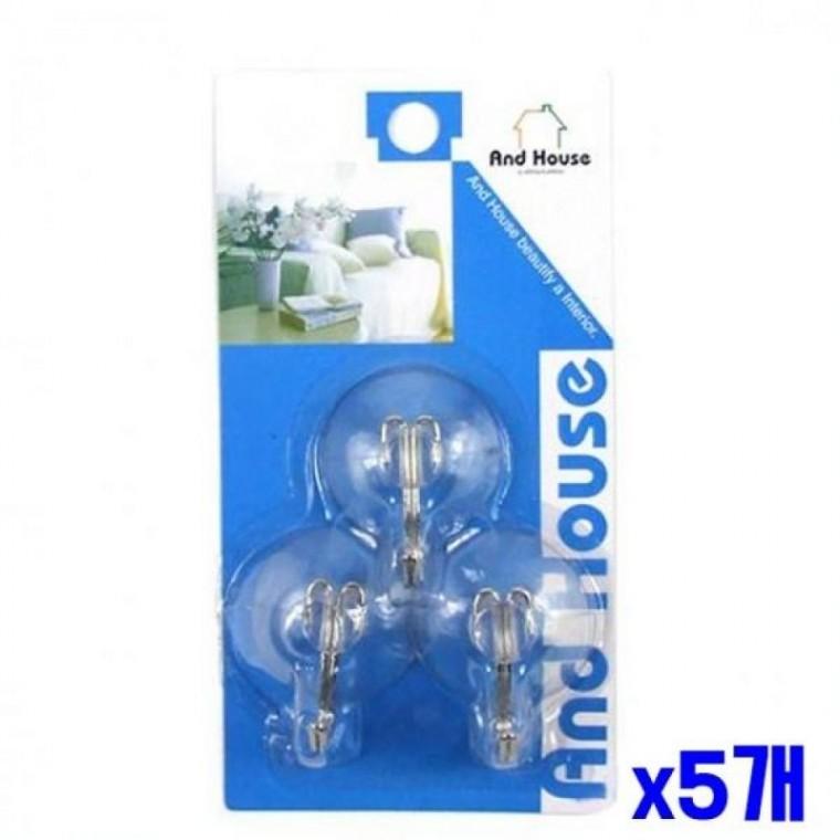 x5개 3P 흡착 벽후크