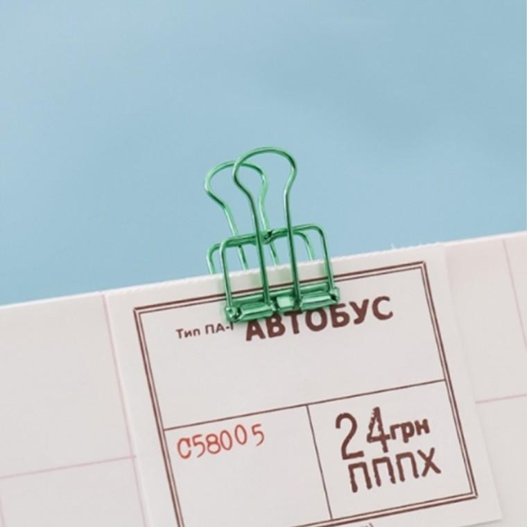 철제 더블 클립 8p 2cm 그린 철제클립 예쁜문구