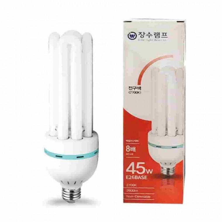 EL 형광램프 45W 전구색 삼파장 E26램프 전구색램프 45W전구 고와트전구