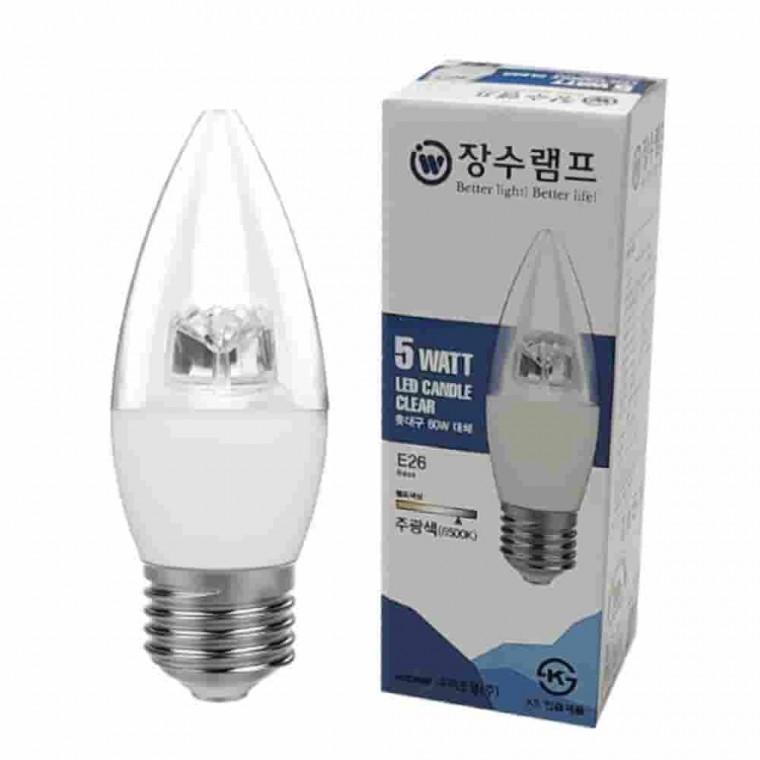 투명 LED 촛대구 주광색 주광색전구 인테리어전구 장식용전구 불꽃전구 LED촛대구