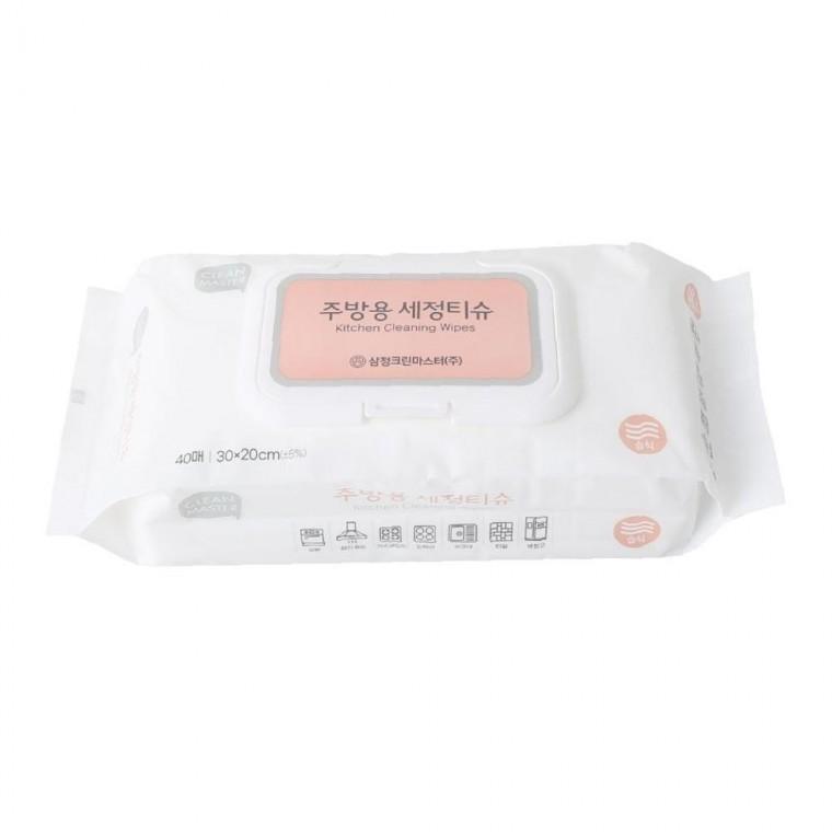 쉽게 닦이는 넉넉한 인덕션 싱크대 키친용 세정티슈 40매 2개