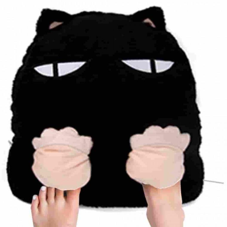 블랙캣 USB 발열쿠션 발온열기 발보온기 발시림방지 발난로쿠션 캐릭터발난로