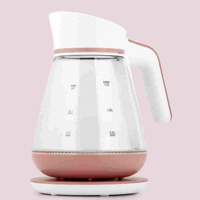 전기주전자 1.5L 전기포트 화이트전기포트 사무실전기포트 전기커피포트 자취생필수품 유리주전자
