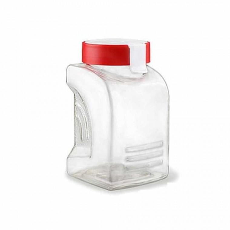 라일락 원터치 유리 밀폐용기 레드 970ml 과일청용기 원두보관용기 장아찌통