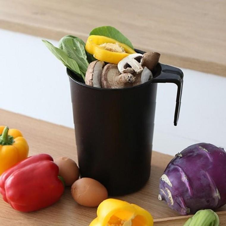 싱글 간결한 신혼라이프 위생적인 밀폐형 푸드물 쓰레기통 2L