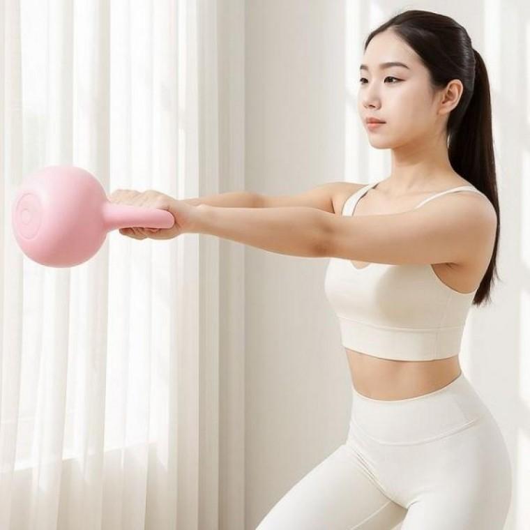 피트니스 홈트레이닝 힙바디 케틀벨 (6.8kg) 아령 캐틀벨 (핑크)