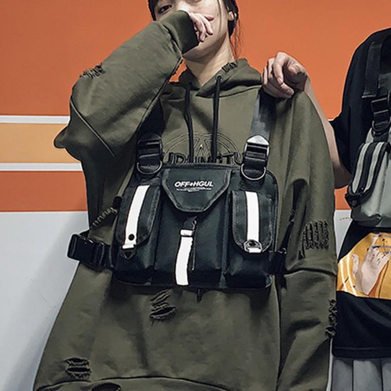 오토바이 체스트백 블랙 앞으로매는가방 남성용가슴가방
