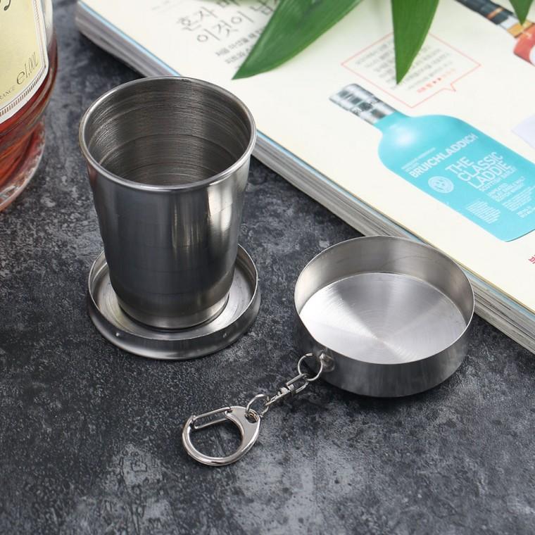 휴대용 자바라 접이식컵(75ml) 등산용컵 스텐컵 등산스텐컵 캠핑컵