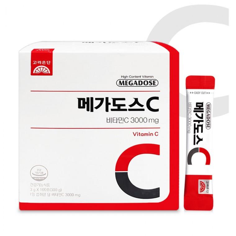 고려은단 메가도스C 비타민C 3000 3g x 100포 영국산