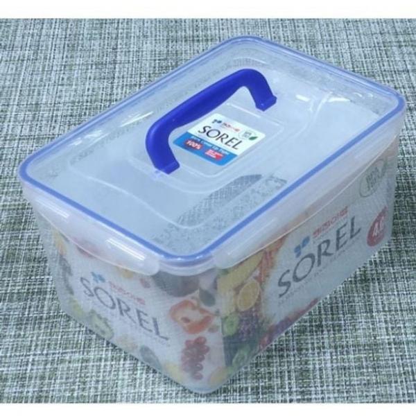 정리 직사각 보관통 4L 냉장고 밀폐 용기 반찬통