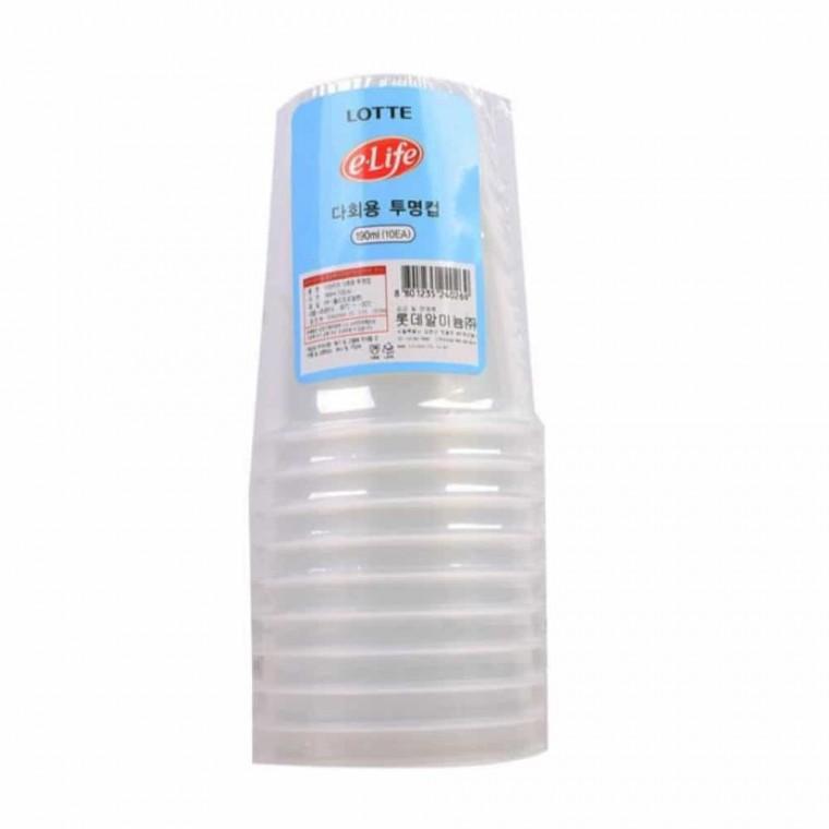 다회용 투명컵 7oz 190ml 10p 파티용컵 일회용컵 캠핑컵