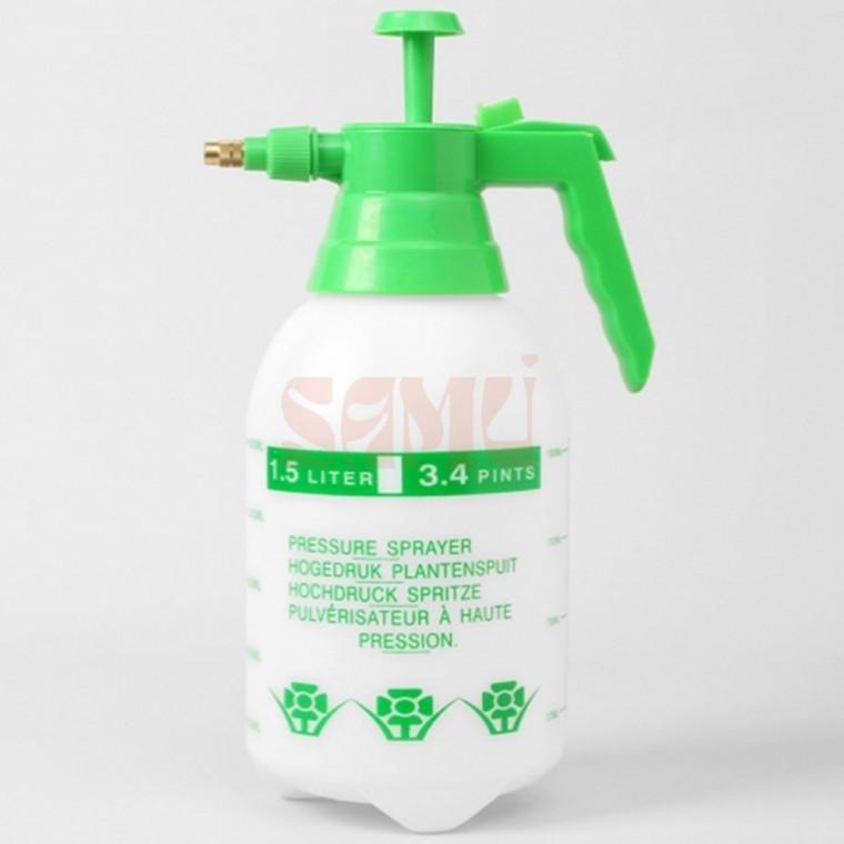 원터치 압축 분무기 1.5L 화이트 그린 투명분무기통 농약분사기