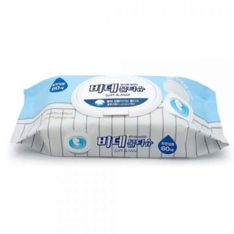 화장실용 물티슈 휴대용 비데 티슈 물티슈 60매
