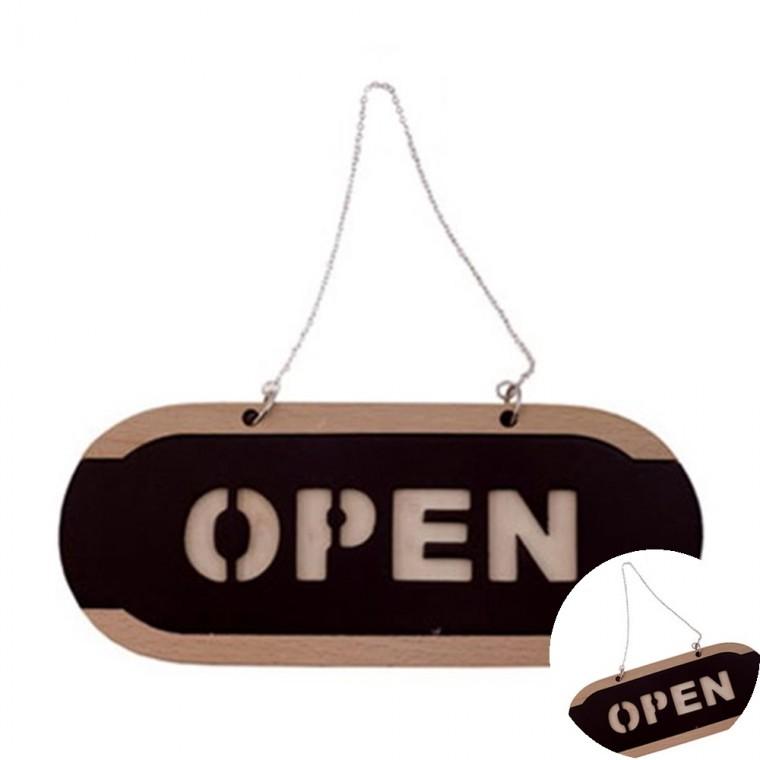 OPEN CLOSED 우드 대 매장안내판 영업시간 카페안내판