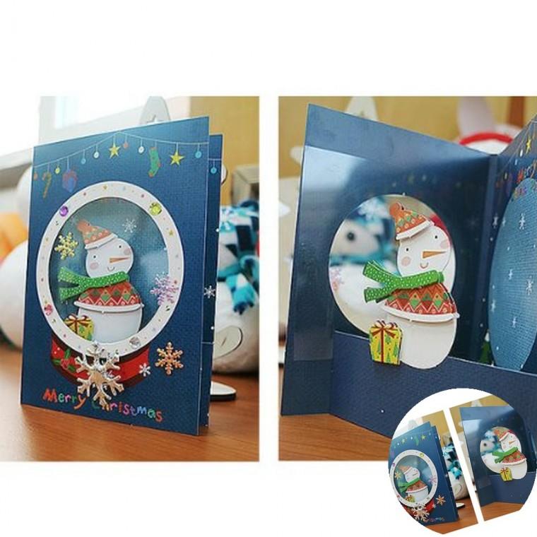 눈사람스노우볼 카드 5명용 DIY카드 카드DIY 기념카드
