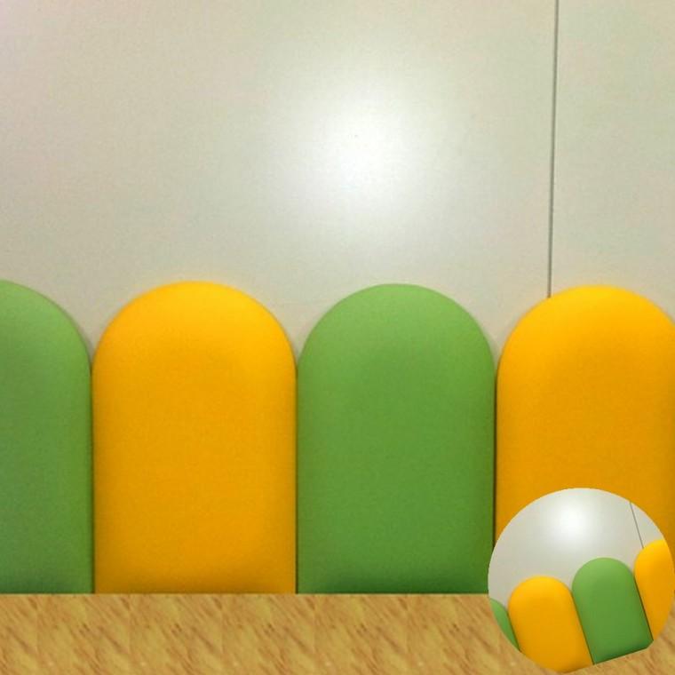 벽쿠션매트 반원형 400 x 1000mm x 35mm 벽면안전매트 벽안전매트 놀이방매트