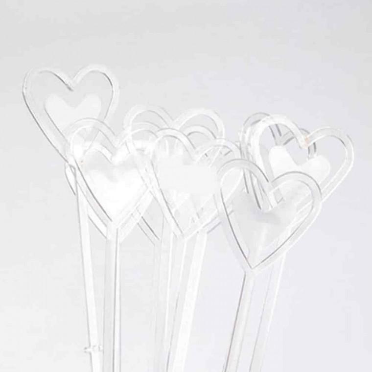 꽃다발카드픽 생일데코픽 화분데코장식 데코픽 하트 투명 23cm 80p