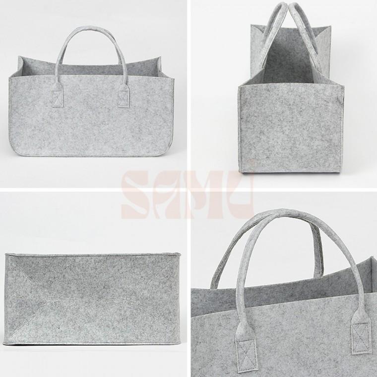 펠트 소품 바구니 50x25cm 회색 빨래수거함 기저귀가방