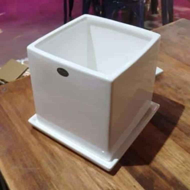다육이화분 거실화분 도자기화분 도기화분 유광 정사각 18x18x18