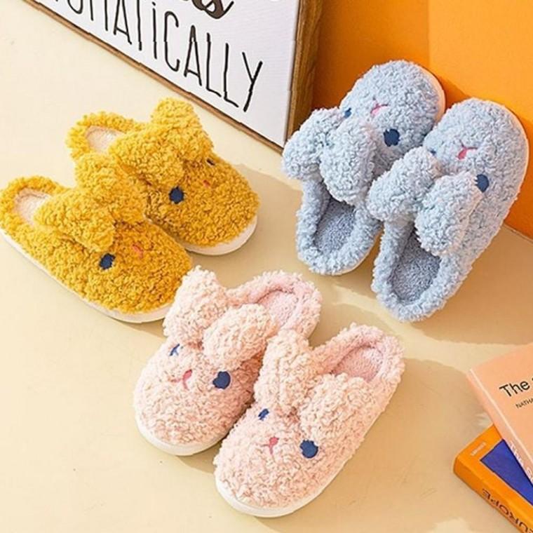 집안 기숙사 와이드 층간소음방지 따뜻보온쿠션 토끼 슬리퍼 LS590
