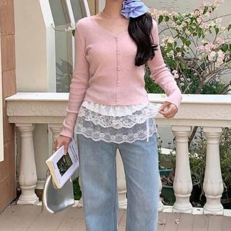 레이어드 랩스커트 허리프릴 미니랩스커트