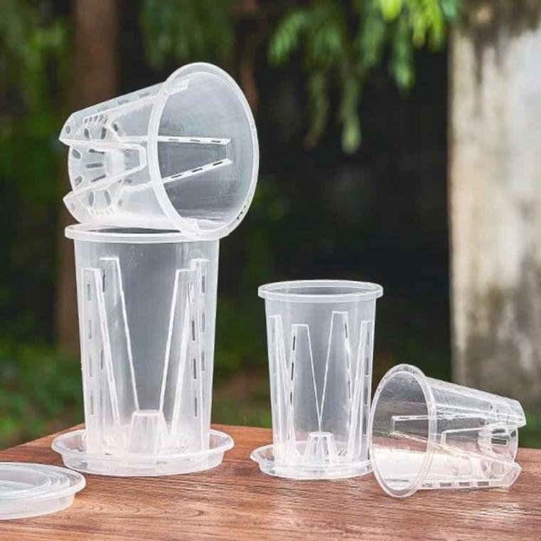 플라스틱 화분 16cm 플라스틱투명화분 통기성화분 통기성좋은화분