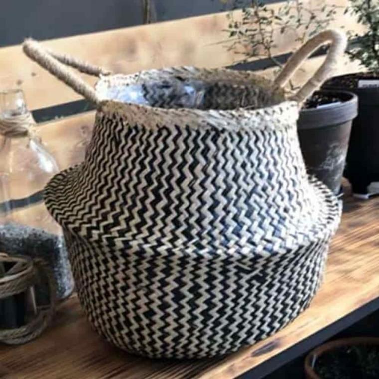 화분장식 조화플랜테리어 인테리어화분 왕골 화분 커버 27x29