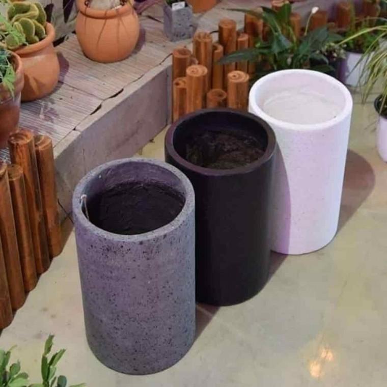 예쁜마블화분 인테리어화분 스투키화분 시멘트 화분 테라조 원형 21x35