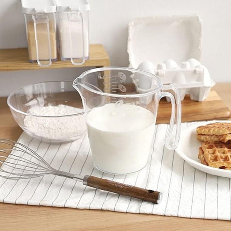 집안카페 베이킹 분위기 키친 요리 계량컵 손잡이 비커 1000ml
