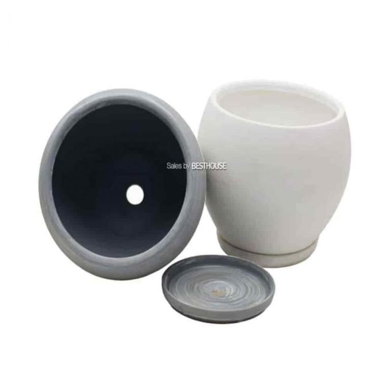 엔틱화분 거실화분 산세베리아분갈이 토분화분 달항아리 대 19x17