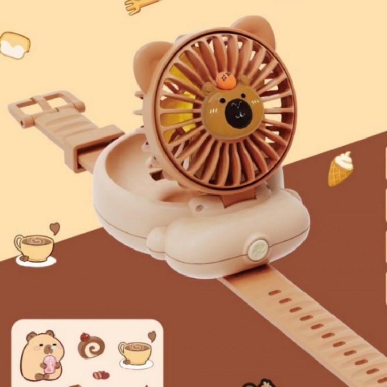 카피바라 워치팬 손목 밴드형 선풍기 USB 충전 C타입 휴대용