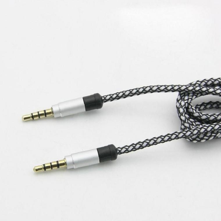 Coms 정돈 AUX 스테레오 케이블 4극 1.5M 패브릭 젠더