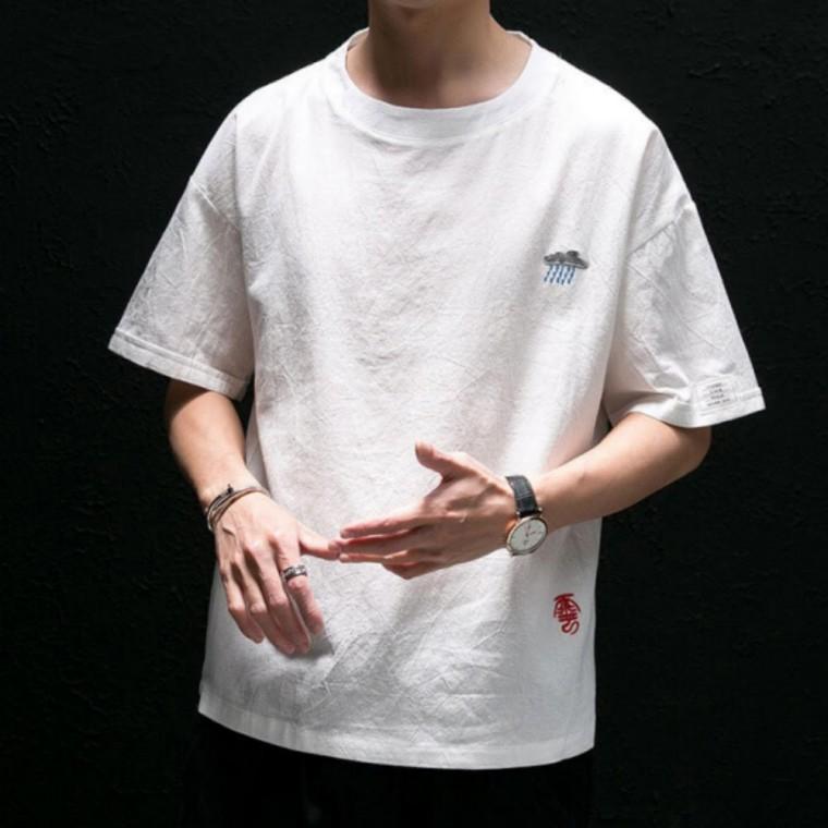 린넨 티셔츠 여름 남성 반팔 심플 데일리