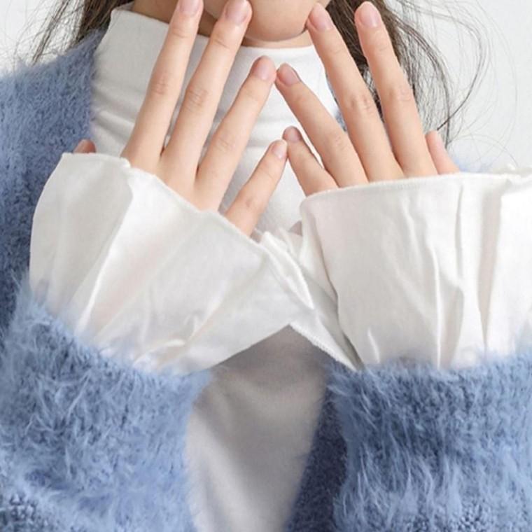 2컬러 정돈형 탈부착 페이크소매 플 커프스 페이크손목