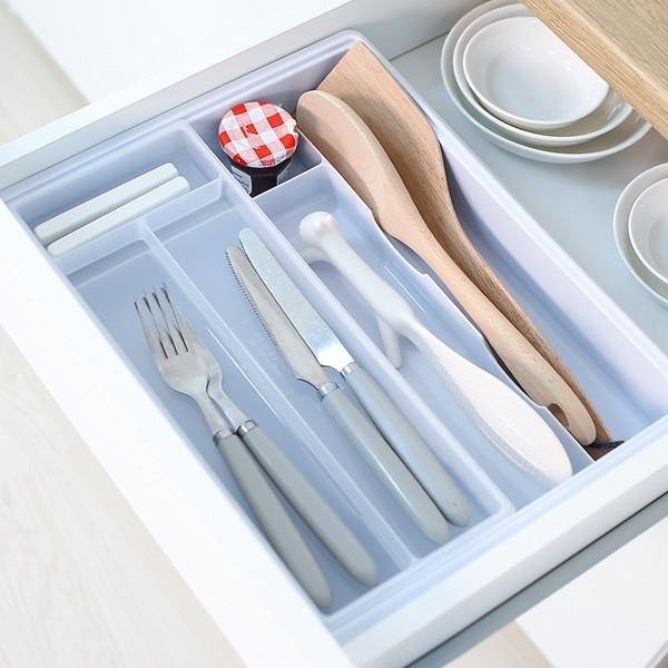 싱크대 서랍 주방용품 2층 수저 포크 4칸 정리 보관함