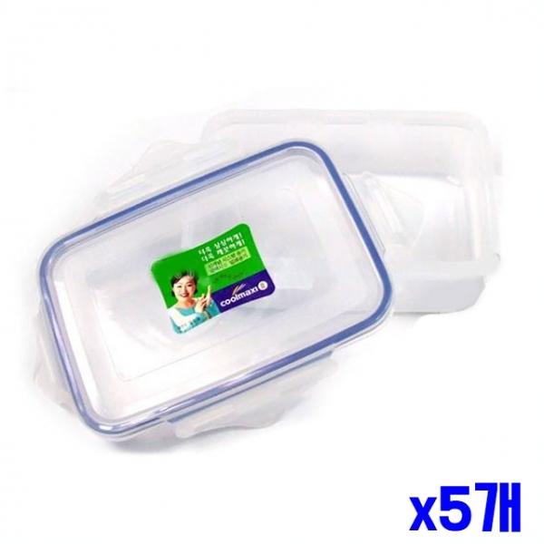 냉장고정리 플라스틱 밀폐용기 500ml x5개