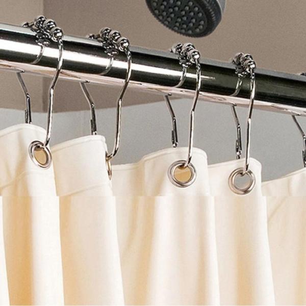 샤워커튼후크 12pcs 스테인레스 목욕 롤러 볼 홈 욕실