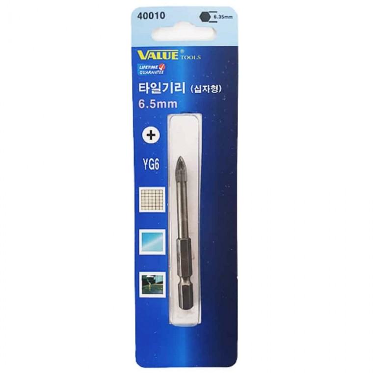 타일기리 십자형 6.5mm 목공용비트 철비트