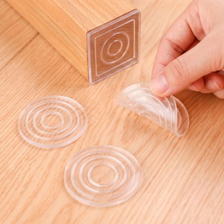 소음방지패드 투명 실리콘 의자발캡 긁힘방지 스티커 소 4p
