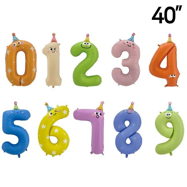 40인치 숫자 생일파스텔꼬깔 은박 축하 이벤트 파티용품 생일 돌잔치 브라이덜샤워 숫자풍선 서프라이즈