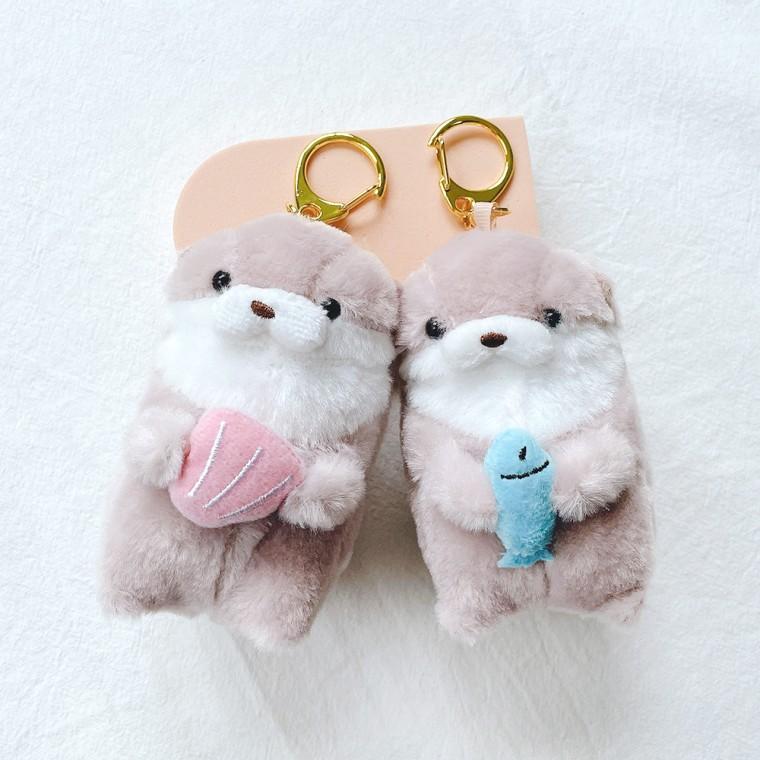 귀여운 수달 조개 생선 인형 키홀더 키링 열쇠고리