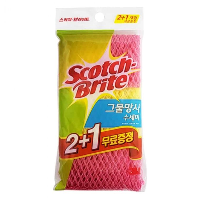 그물망사 수세미 3매 욕실수세미 화장실수세미
