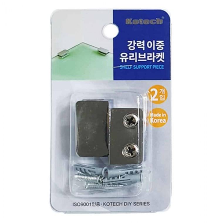 유리브라켓 2P 유리진열장경첩 화장실경첩