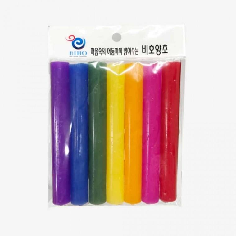 양초 칠색초 7색 집초 홈초